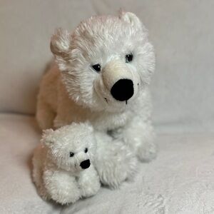 Build A Bear White Polar Bear Plush with Cute Mini Polar Bear‎ Plush - Set Of 2